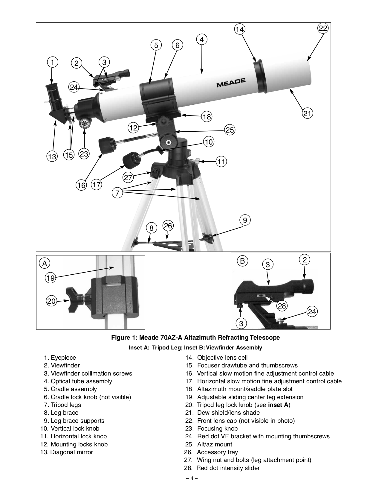 PDF manual for Meade Telescope Polaris 60AZ-D